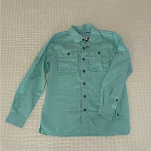 Boys Magellan Outdoors Aqua Long Sleeve Button Up Shirt